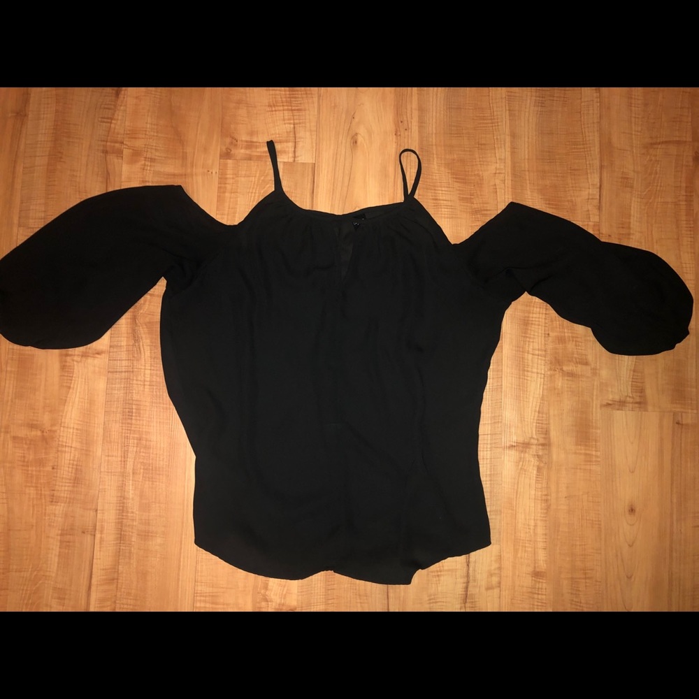 Black Cold Shoulder Blouse - Large
